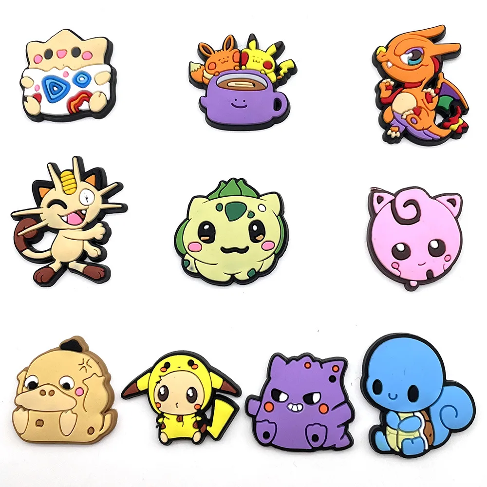 Подвески Pokmon croc Новое поступление подвески для обуви крокодилов Лидер продаж 2023 из ПВХ