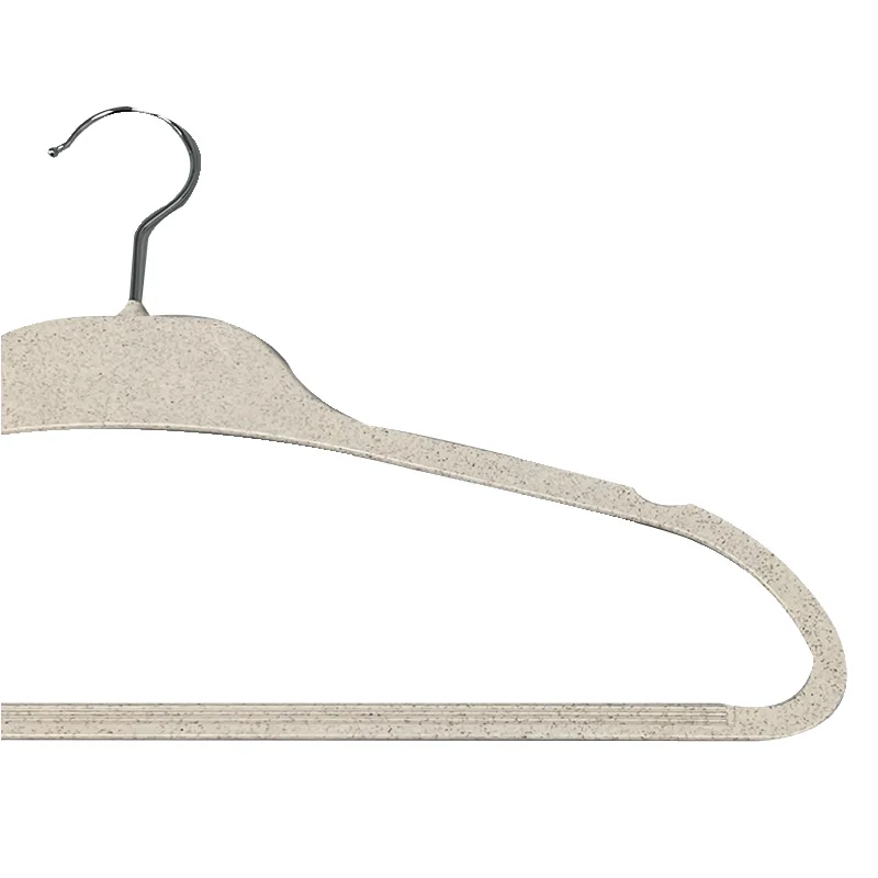 Pioneera 360 Rotary Hook Non slip Adult White Velvet Clothes Hangers with Space Saving Biodegradable Eco Wheat Straw Hanger