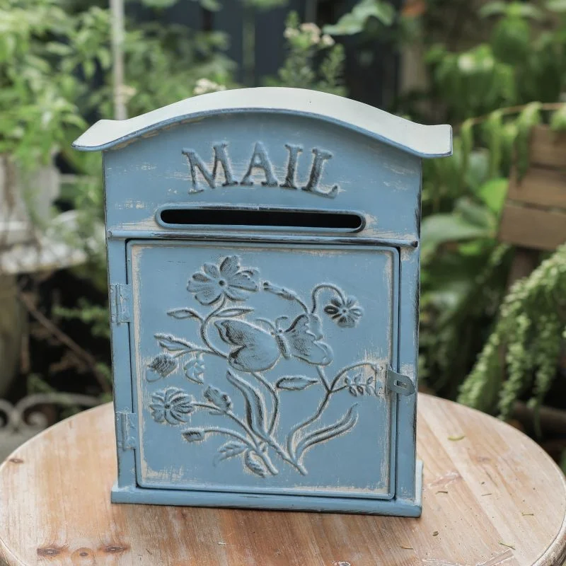 Wall Mounted Mailboxes Outdoor Garden Letter Box Decorative Leaving Message Metal Apartment Mail Box Vintage Mailbox