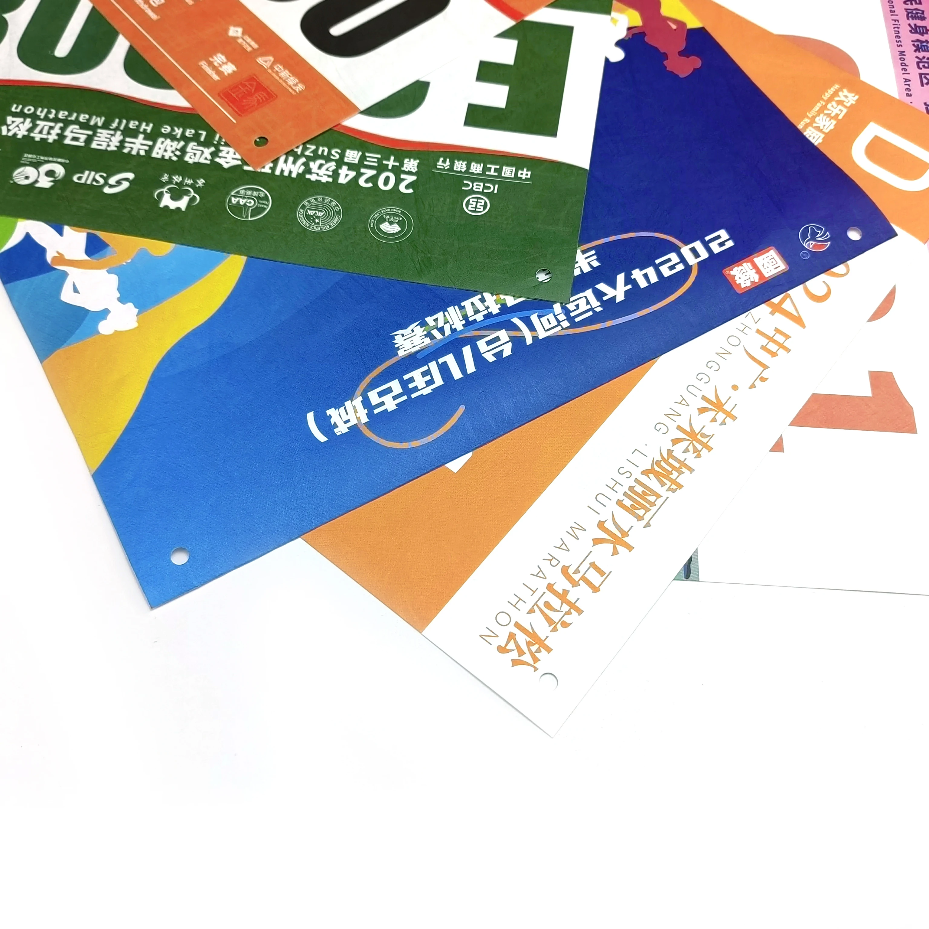 Hot New Customized Running Bibs Full Color Printing Tyvek Paper Running Numbers Waterproof Paper Running Bibs for Marathons