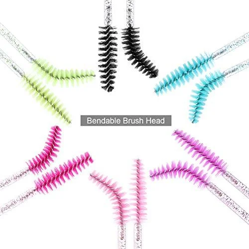 Disposable Crystal Handle Spoolies Brush Mascara Stick Applicator Diamond Eye Lash Brushes Eyelash Extension Lash Brush