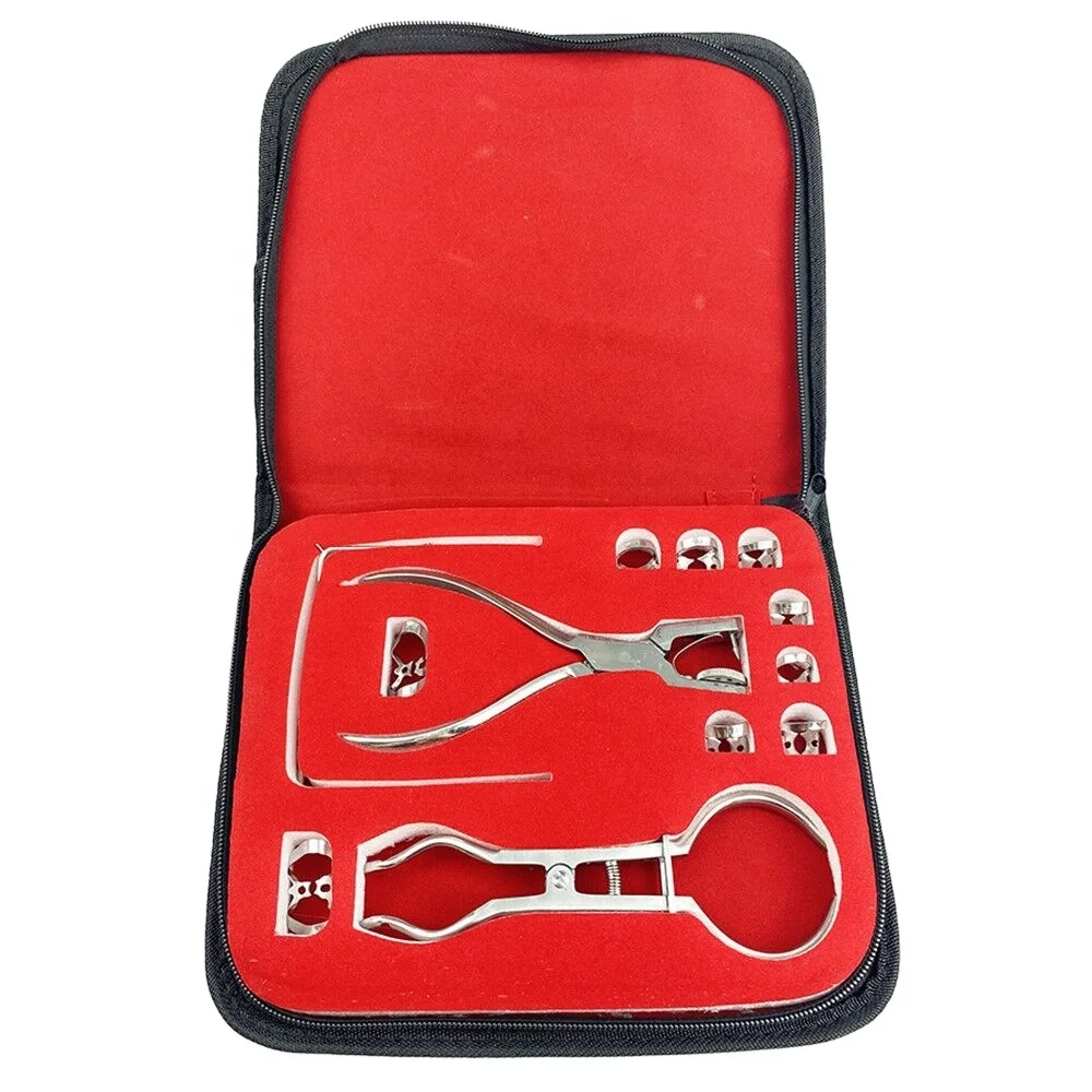 Denxy Dental High quality Rubber Dam set Puncher Clamps Forceps Frame Rubber Dam pliers Puncher Lab Orthodontic Tools