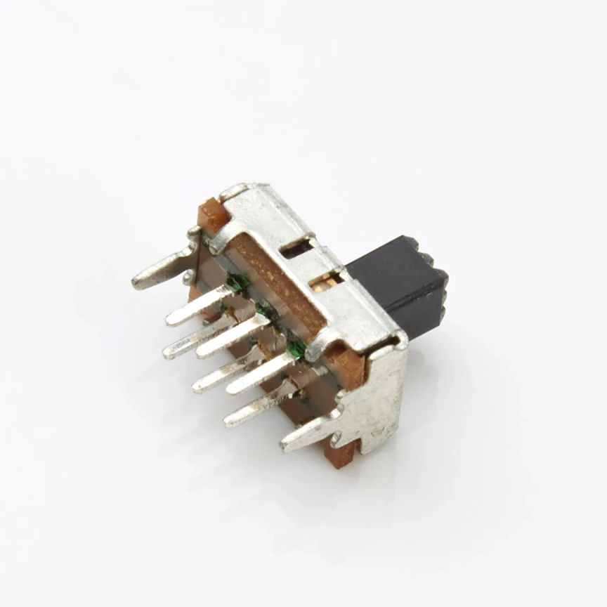 
Ползунковый переключатель перекидной переключатель SS22D02 2P2T 6 pins, вертикальный общая длина маленький тумблер-10 мм шрапнель два шестерни 