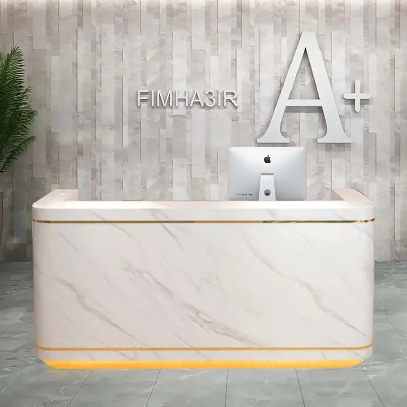 Modern Cash Table Register Retail Wooden Counter Cashier Desk Store Boutique White Checkout Counters Reception Desks for Sale