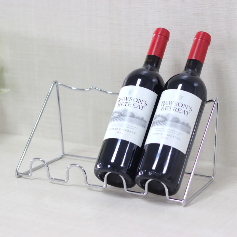 Light luxury countertop storage metal geometric design 5-bottle free-standing wine rack suitable for home hotel restaurants