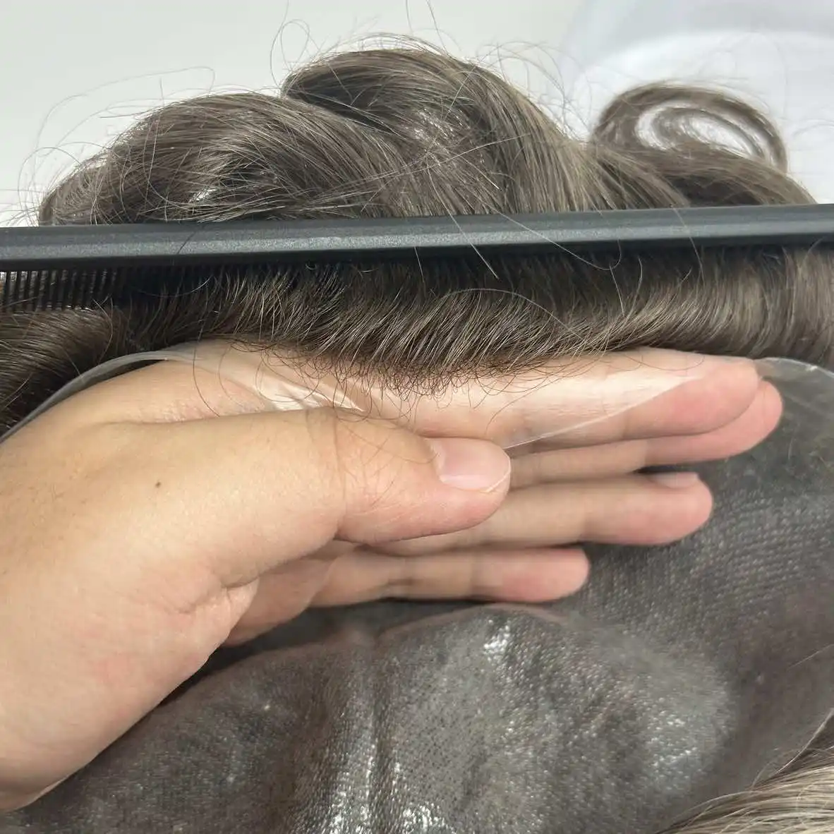 Skin PU Base PU human hair toupee top quality men hair pieces Indian remy human hair replacement men toupee