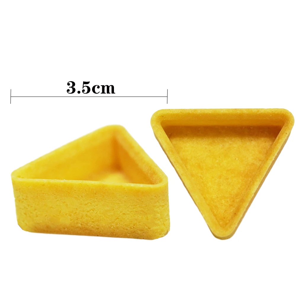 OEM various flavor shapes shells mold beetroot flavor triangular tart shells  mini eggs tart shells