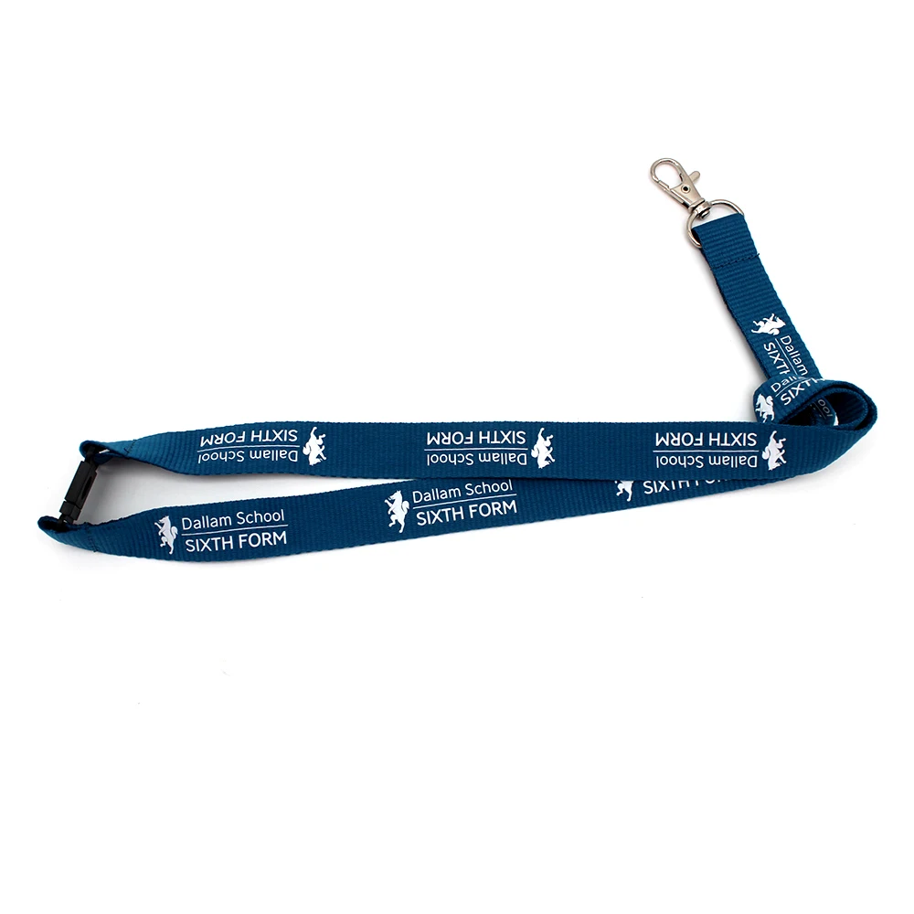 Neck Lanyard With Plastic Card Holder Polyester Standard Custom Black Metal Snap Hook Breakaway Lanyards Strap