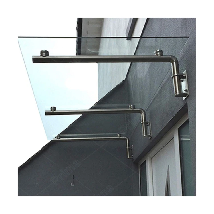 Prima Customized glass canopy hot sale stainless steel glass canopies canopy front door