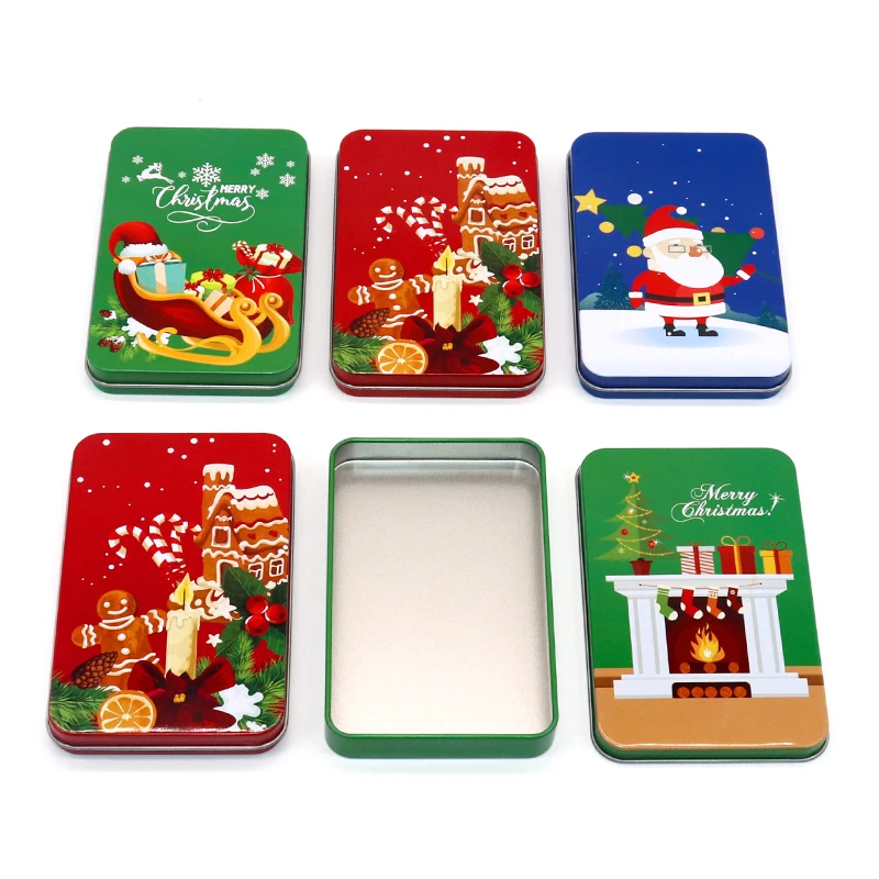 YEM Personalized Printing Custom Metal Tin Cans Christmas rectangle Tin Box For Gift Packing