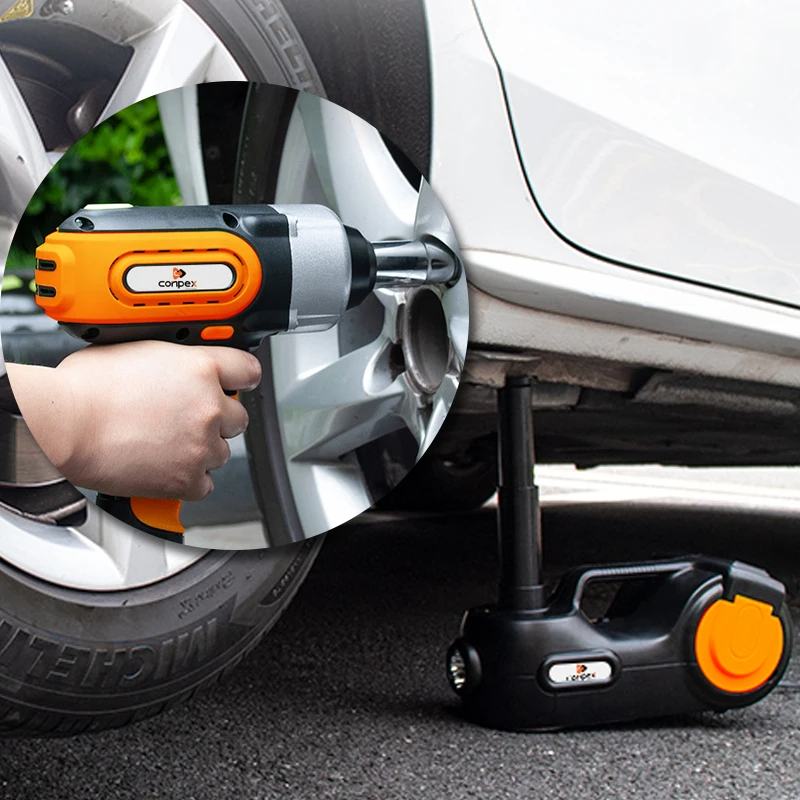 4 In one 12 volt Electric Car Jack 1-15t Cigar Lighter Portable Hydraulic Electronic Car Jacks 10t and Wrench In Guangzhou