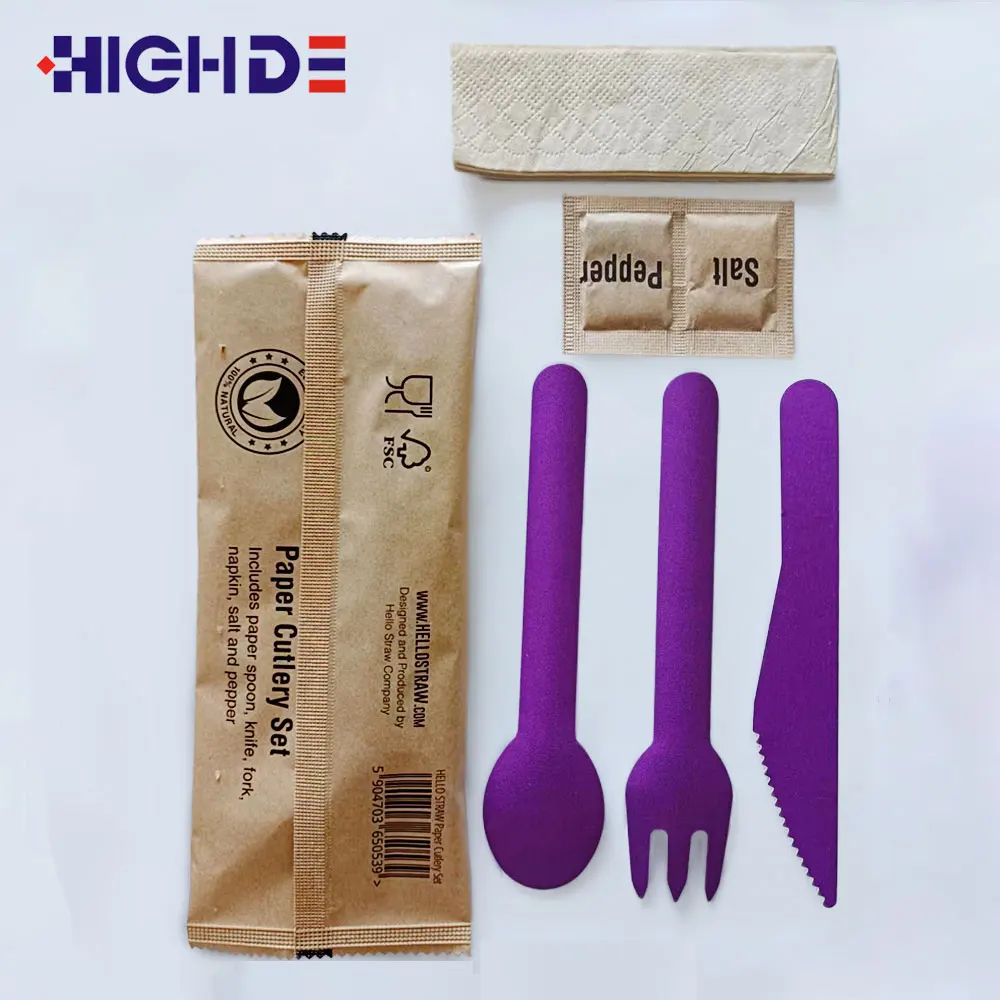 8 in 1 kits tableware salt pepper sachet airline sets disposable plastic cutlery full auto flow wrapping machine