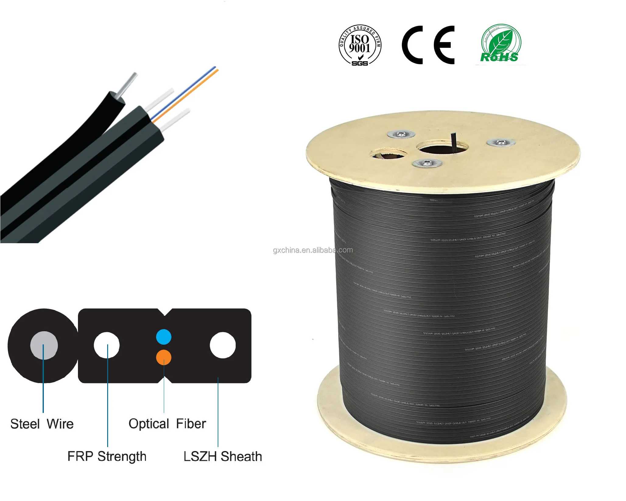 Factory High Quality Communication Equipment 2, 4-core Optical Cable Ethernet Cable Cat 8 100 Meter Fibre Cable 3 in 1 1.6m