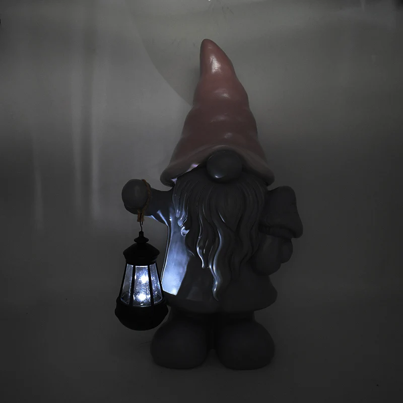 
Pretty Pink Resin Gnome Solar Mushroom Solar Gnome Statue Outdoor Garden Gnomes Solar 