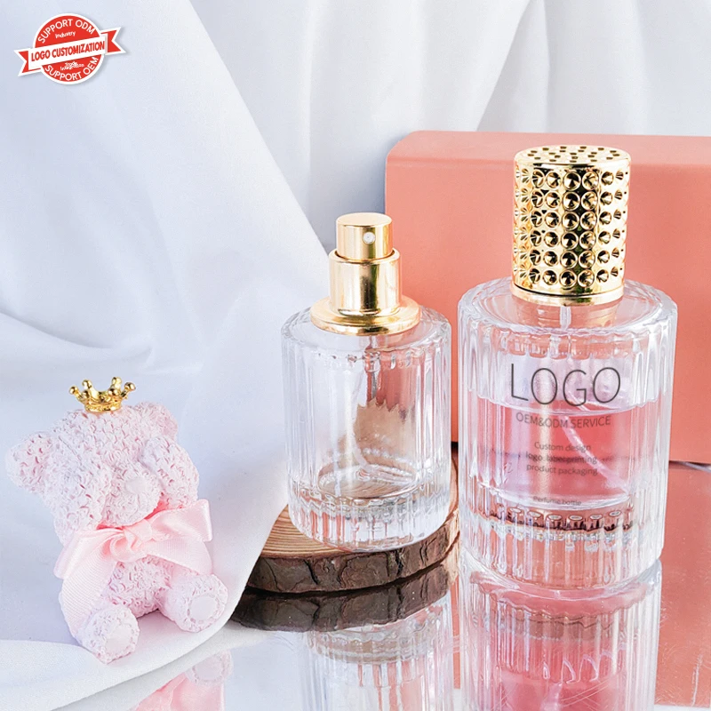 Fashion vertical stripe perfume bottle transparent perfume bottle 30ml 50ml 1OZ
