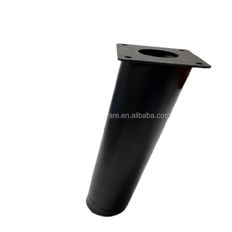 Simple dumb black metal 150MM oblique round tubular furniture feet with strong load-bearing sofa feet