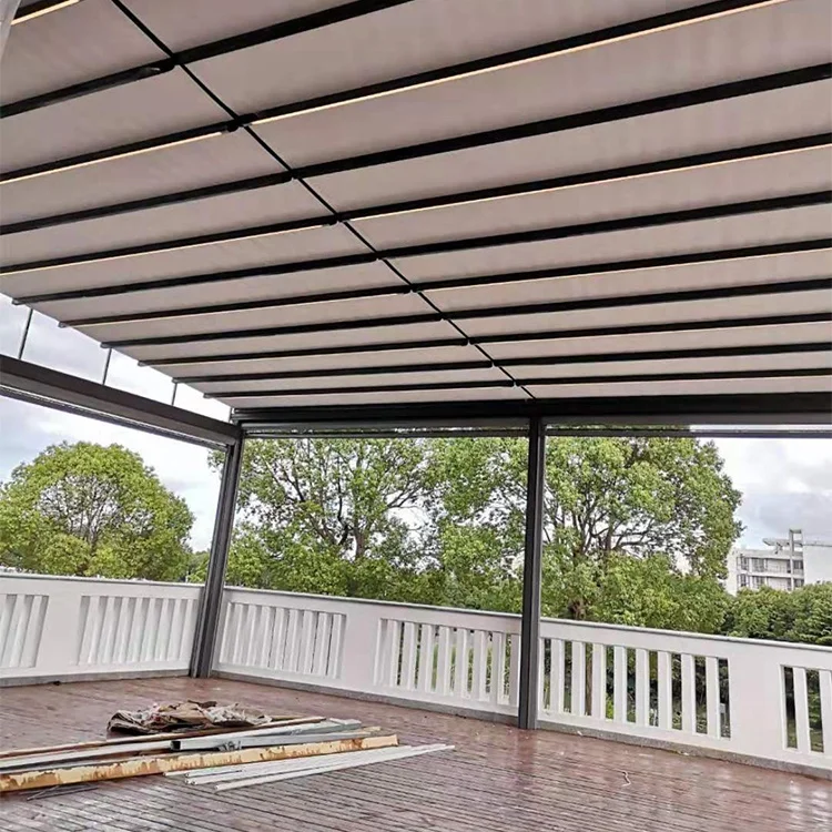 PVC Retractable Sunshade Side Awning Durable Deck Aluminum Chinese Sun Rain Protection for Retractable Awning Roof