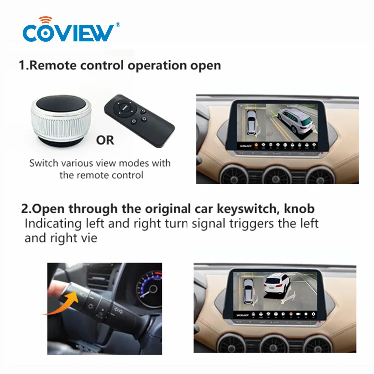 Coview 1080P AVM 3D/2D панорамный мониторинг парковки супер Автомобильная камера 360 окружающего вида