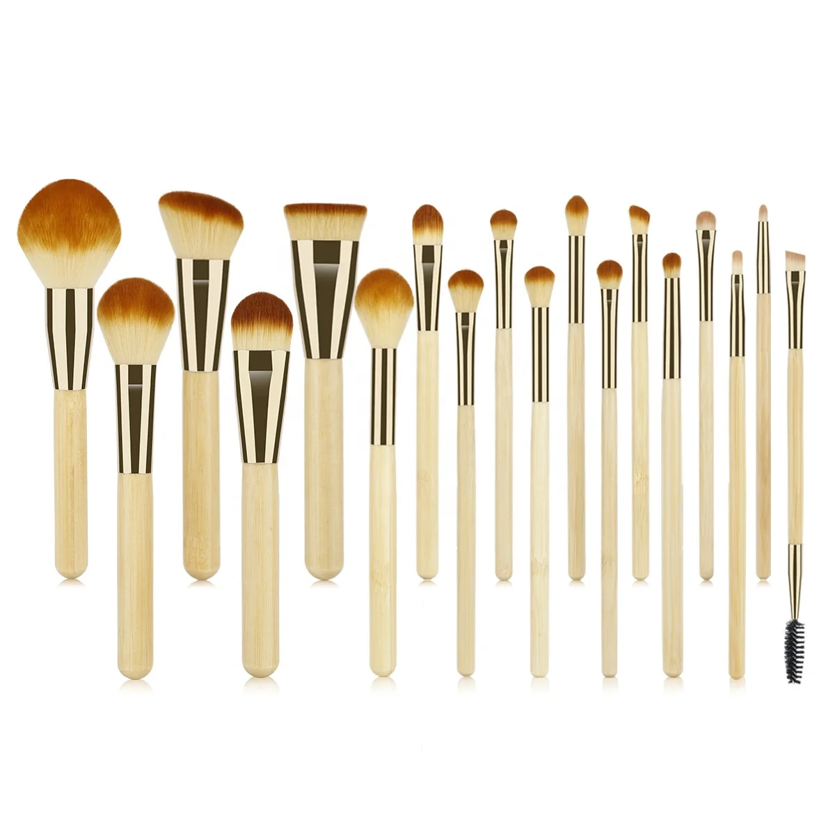 All Inclusive 18 piece Cosmetic Brush Set 18pcs Eco-friendly Bamboo Handle Makeup Brush Set