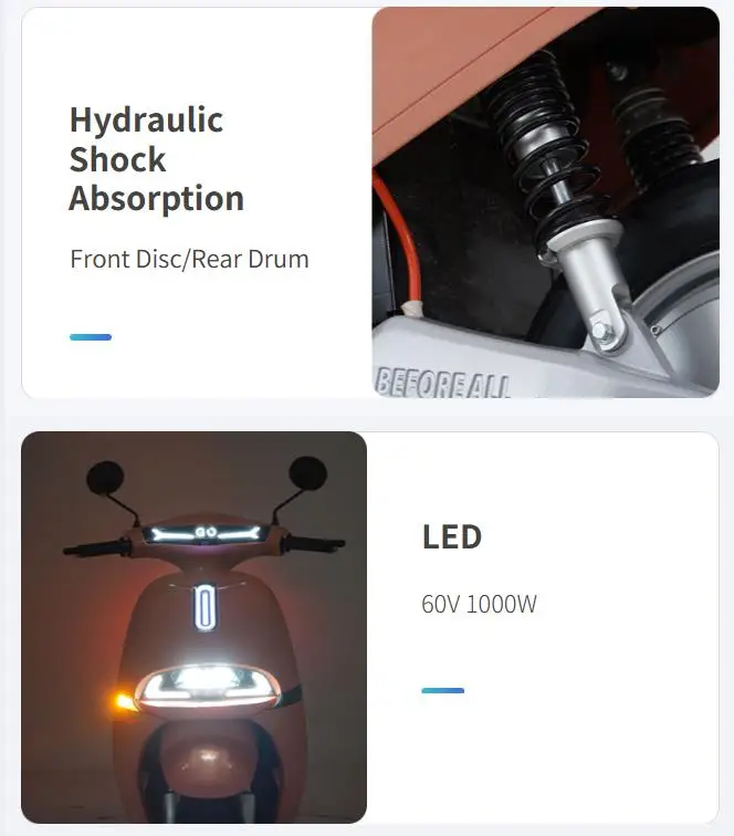 China mew design popular 1000W city coco safety motorcycle electric scooter for adults