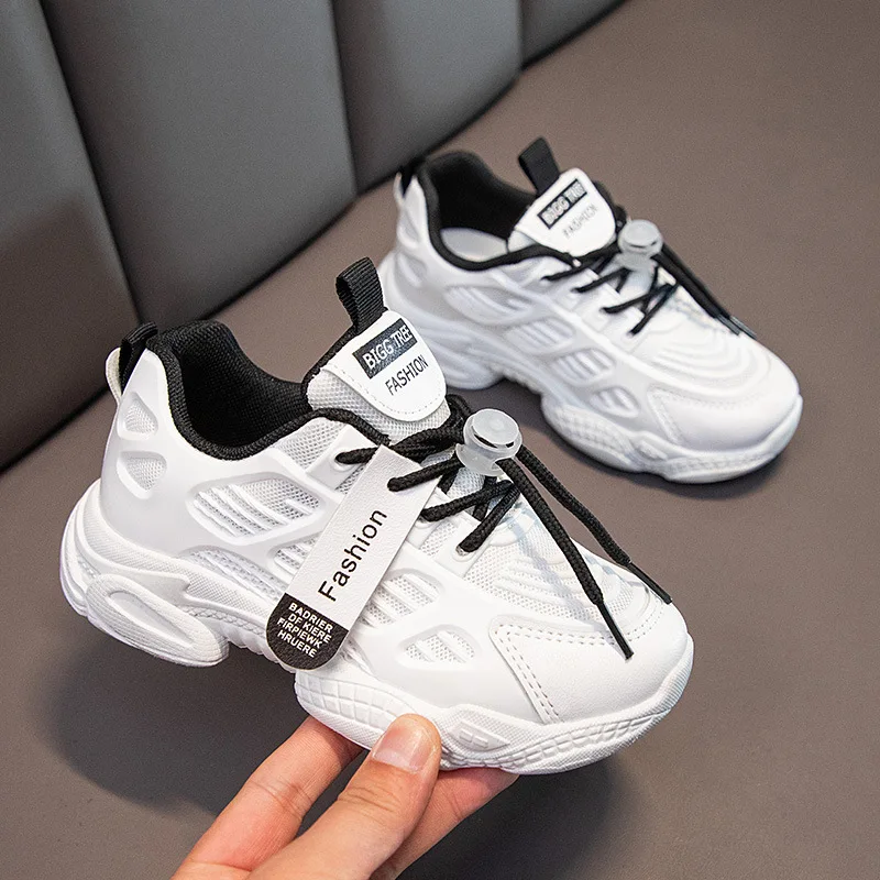 Children basketball shoes fall new Youth leather high top training shoes Teenager winter boy wear-resistant sports shoes