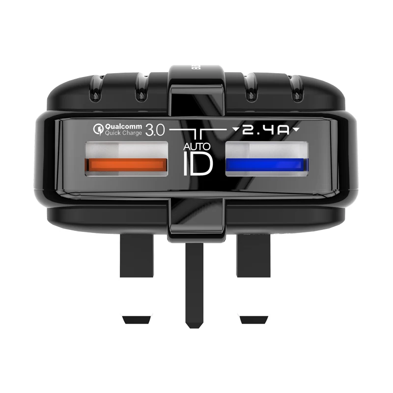 MOXOM New Design QC3.0 Fast Charging Phone Charger 2 USB Ports Wall Charger Plug EU UK For Samsung S10