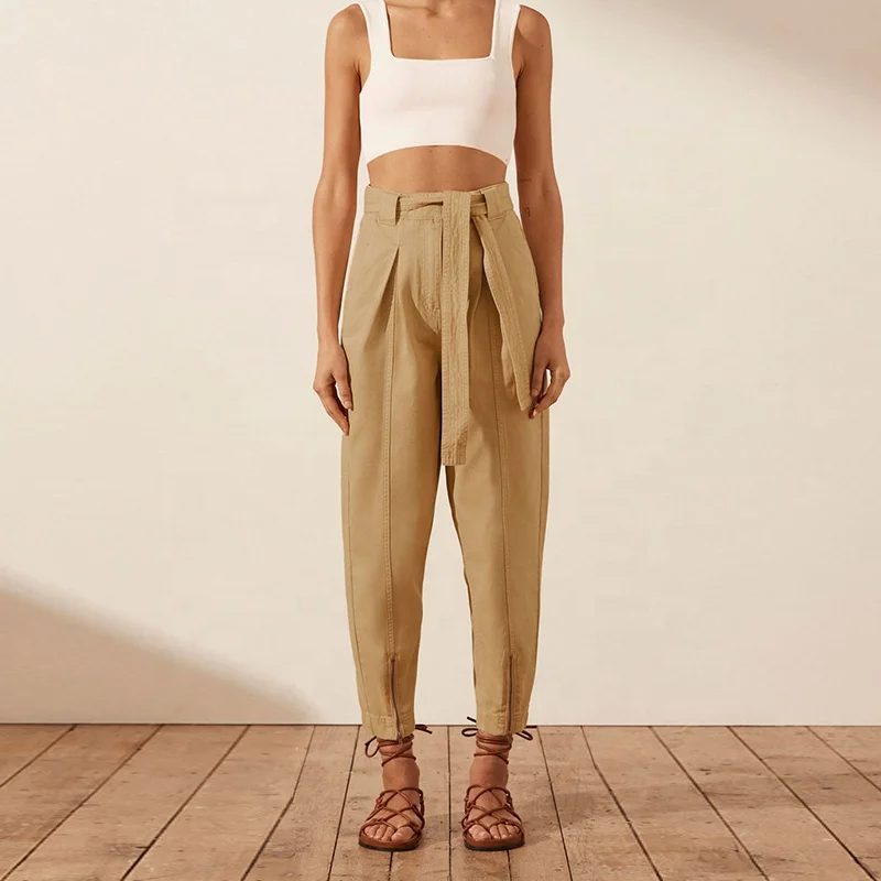 Summer New Fashion Solid Cotton Linen Trousers Casual High Waist Loose Wide Leg Pant For Ladies Harem Pants