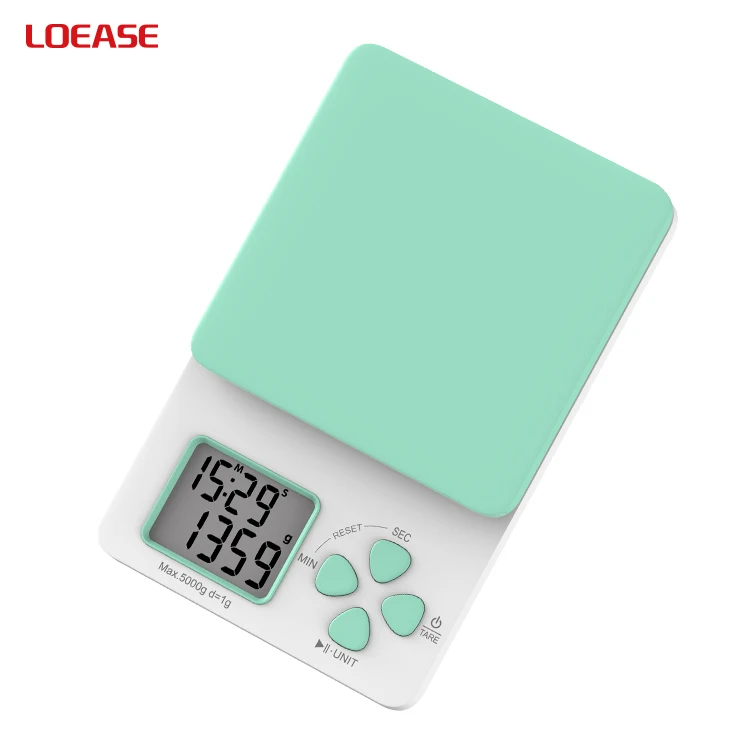 K77  Digital  ABS Plastic  Slim Design  Drip Coffee Timer Count Up And Down Electronic  Kitchen  Cooking Scale
