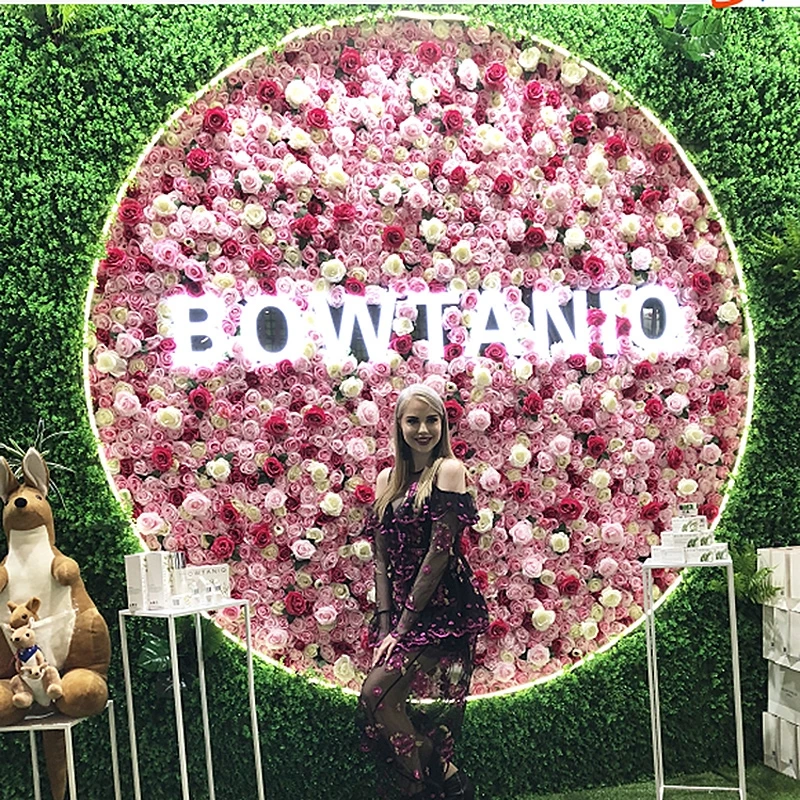 
Custom 3D Pink Flowerwall Wedding Artificial Silk Rose Flower Wall Panel Backdrop Artificial Flowers Decorative Flowers For Wall 