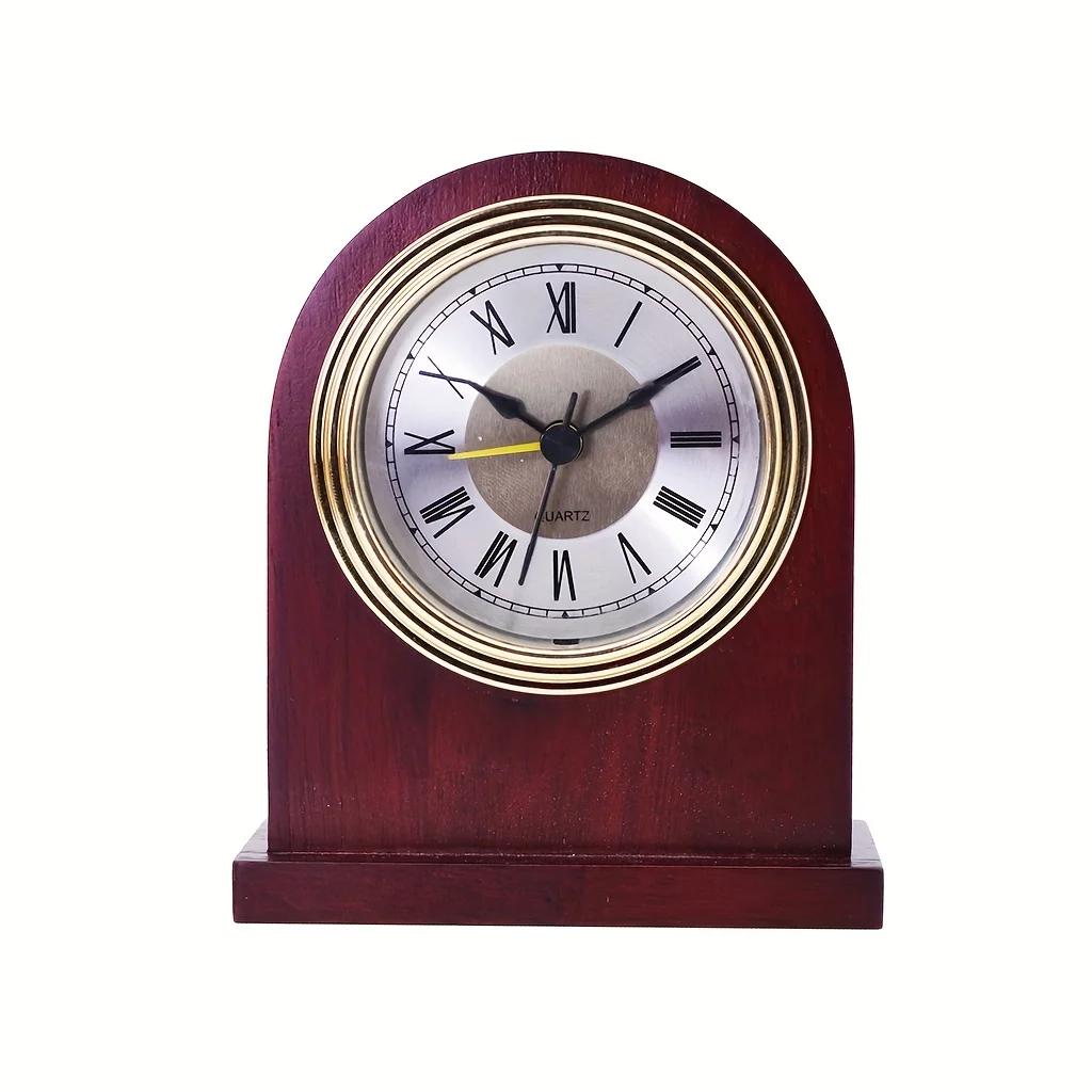 Alarm Clock Vintage Wooden Table Clock Bedroom Bedside Snooze Alarm Clock Wood Retro Desktop Home Decoration Desk Table Watch