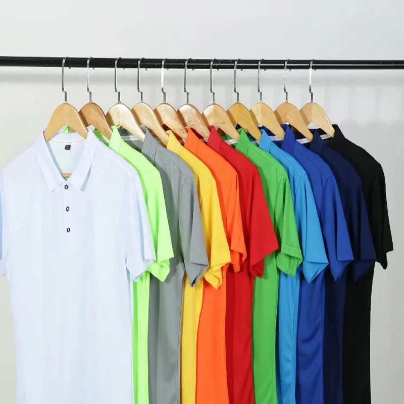 OEM Summer Customized designed 100%Polyester logo Tee DIY logo men Print Quality Fabric Blank quick drying Polo  T shirt