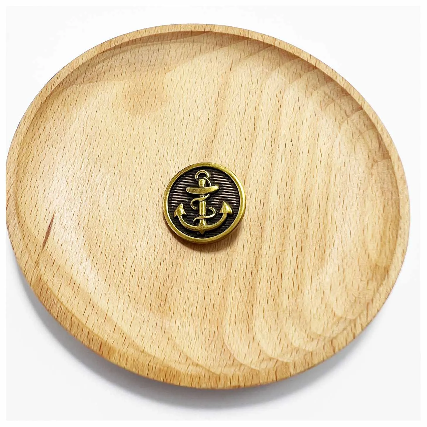 High-end clothing decorative captain anchor design sculpted metal buttons custom wholesale