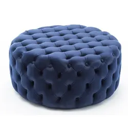 Golden supplier Wholesale Luxury velvet Memory Foam Living Room white Stool Foot Rest Cheap Fabric Round Ottoman