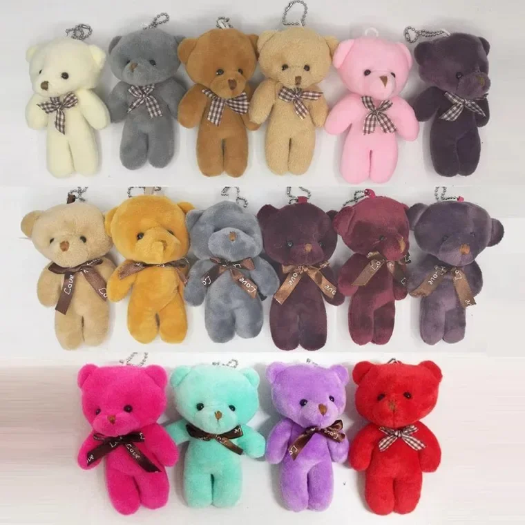 Different Color Mini Cute Bears with Sit 12 cm Wholesale Personalized Cute Bears Keychain