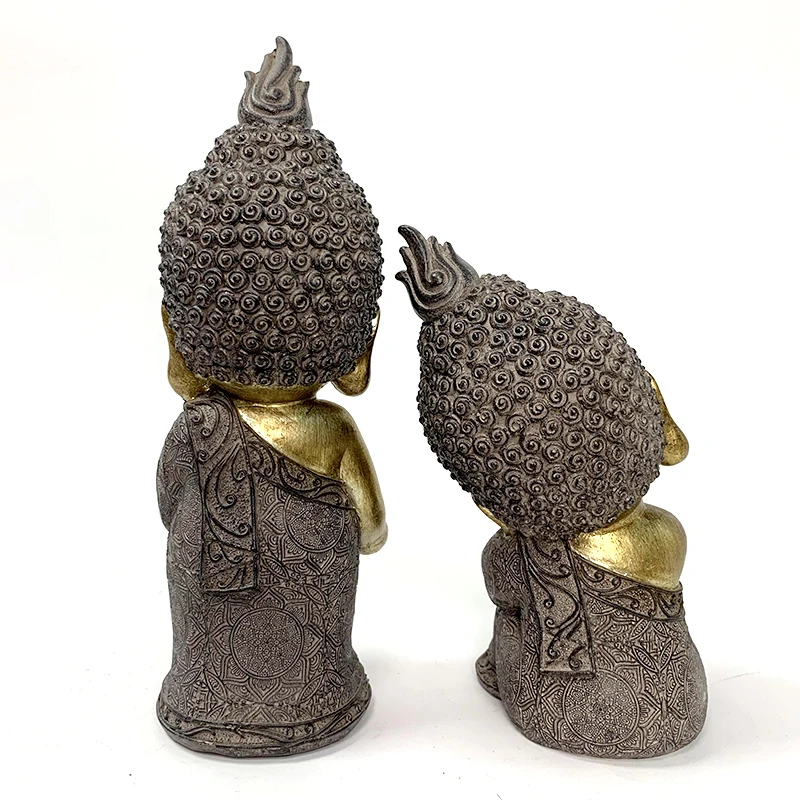 Cute Small Buddha StatueAdorable Monk Figurine Tathagata, India Yoga Mandala Sculptures, Decoration for Office, Bedroom