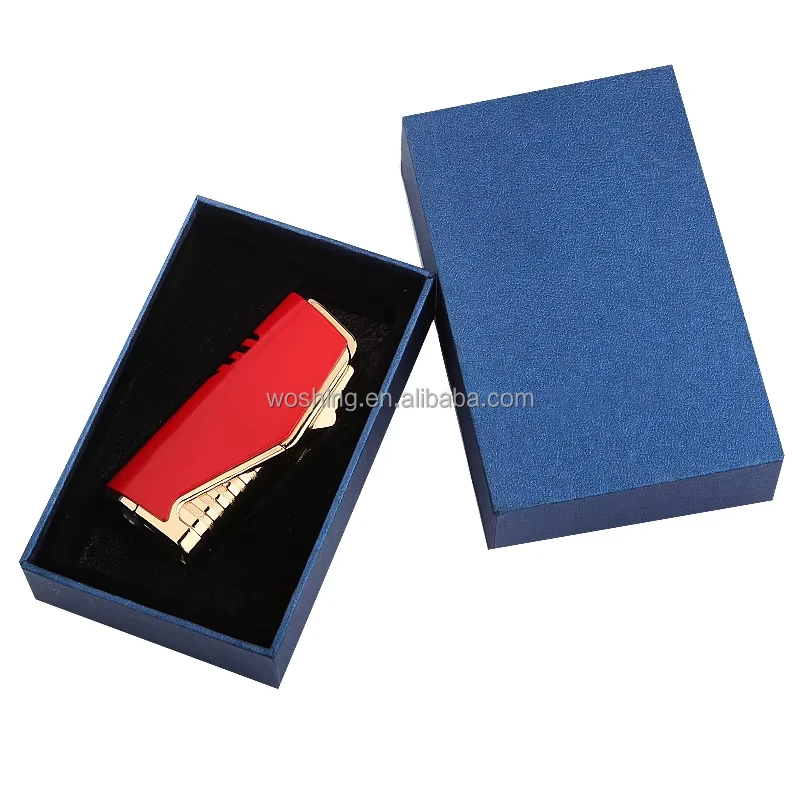Colorful Custom logo Gas jet Torch Lighter cigar smoking accessories Inflatable Cigar Lighter
