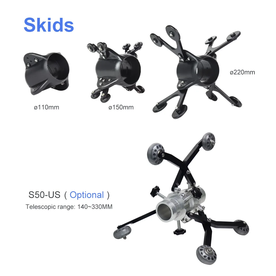 Handheld 50mm Pan Tilt Camera Head Plumbers Camera Manual Push Inspection Videoscope