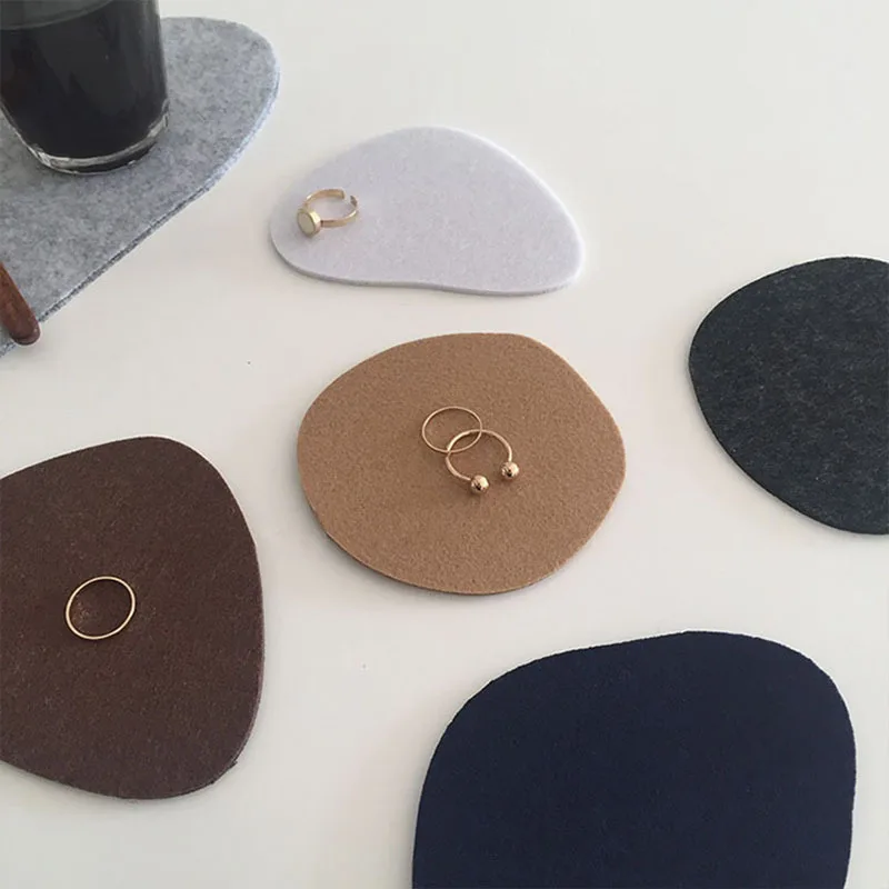 Nordic shaped felt coasters Set 7 pieces Coffee mat retro heat cushions Customized Felt Cup pad Drink cushion