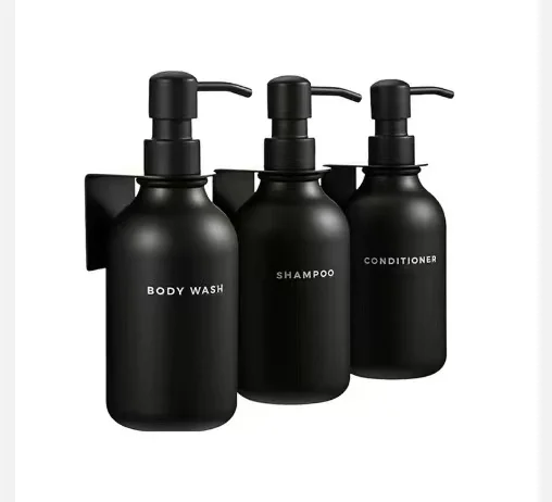 Hot Shampoo and Conditioner Dispenser Shower Soap Bottles with Pump Labels Easy to Refill Body Wash Dispenser for Bathroom Decor