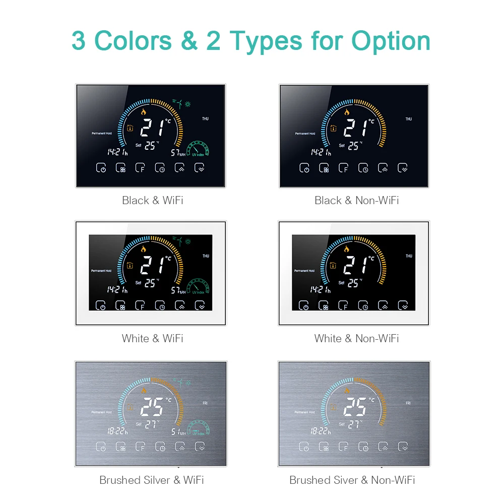 Hot sell hvac 24v heat pump thermostat wifi programmable thermostat for heat pump