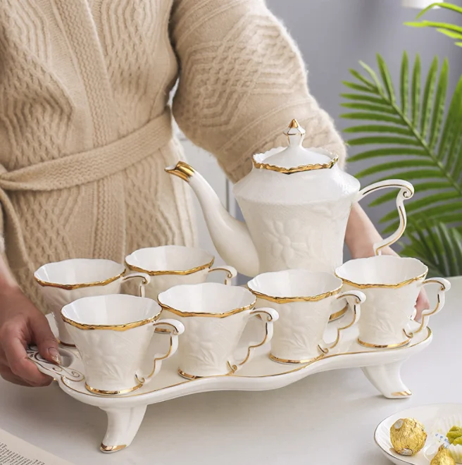
European home coffee set suit ceramic coffee cup dish flower tea set 