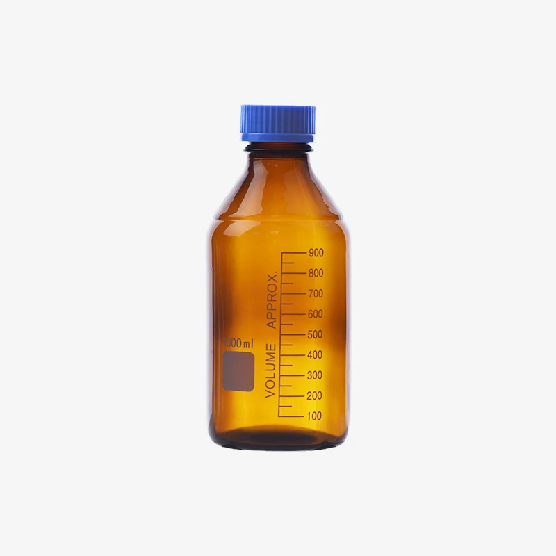chemical laboratory 1000ml reagent bottles brown  Media Glass borosilicate  glass blue screw reagent bottles