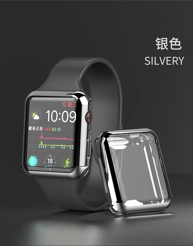  Чехол для часов из ТПУ с покрытием Apple Watch 5/4 44 мм 40 силиконовый чехол полной защитой iWatch Series 4