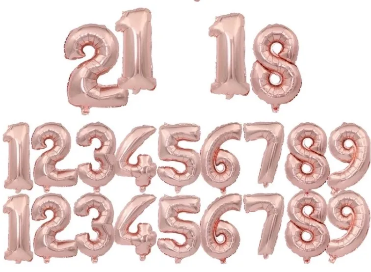 40 см фольгированный воздушный шар в форме цифр, украшение для вечеринки
