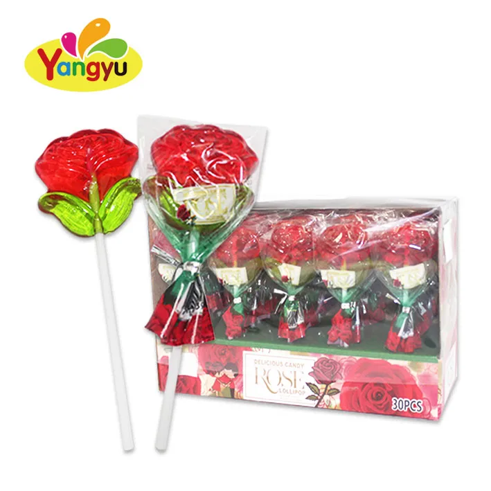Halal Hard Candy Sweet Rose Lollipop