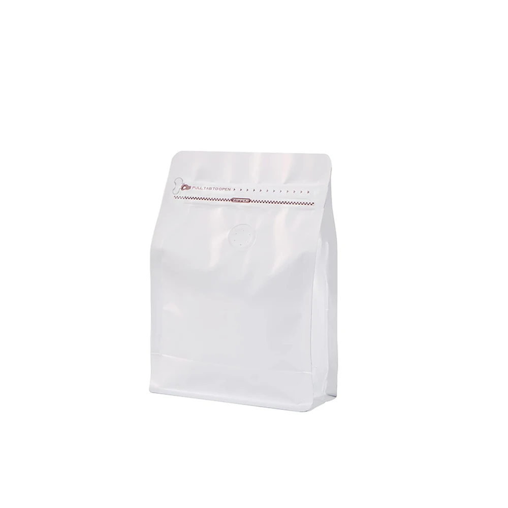 Custom Printed Biodegradable Flat Bottom Package Kraft Paper Tea Bag 250g 500g 1000g Bean Coffee Packaging Bags With Valve