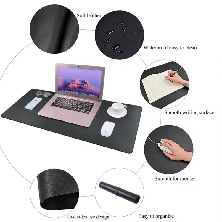 PU Leather Double-Sided Computer Desk Keyboard Mat for Gaming Mouse Pad Gamers