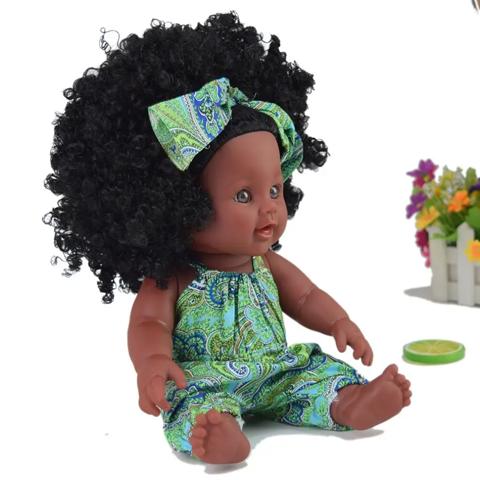 12 inch Toy Baby Black Dolls lifelike african baby doll for girls, kids, 2021 newest children, Kids Holiday and Birthday gift