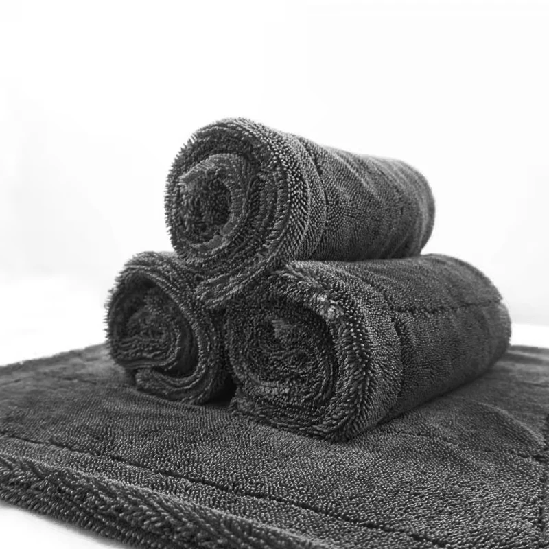 1200gsm Grey Towel Car Drying Microfiber Wash and Clean Car Twisted Loop Towel