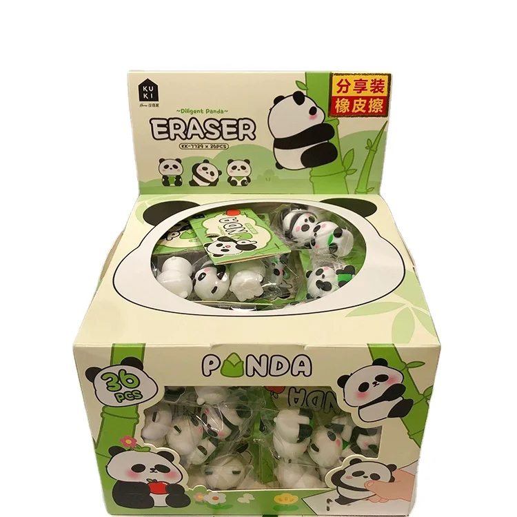 Cute Attractions Panda Eraser Set 3D Non-Assembled Three-Dimensional Red Panda Eraser 3 Sets Clean Panda Eraser Cartoon